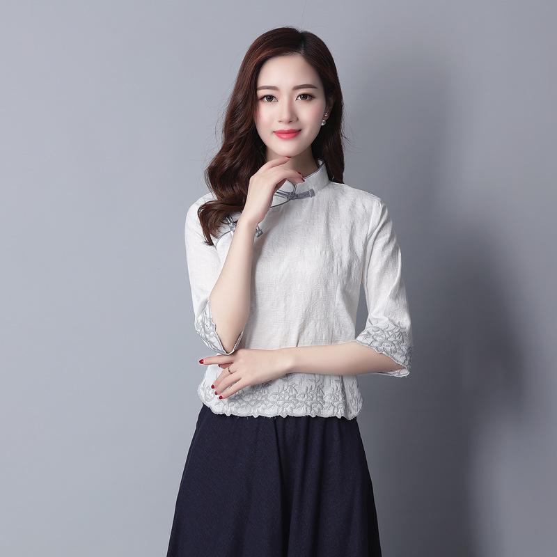 Women's Blouses & Shirts Casual Studend Shirt Women Cotton Linen Embroider Flower Blouse Tops Vintage Chinese Cheongsam Tang Suit, Shirt c
Women's Blouses & Shirts Casual Studend Shirt Women Cotton Linen Embroider Flower Blouse Tops Vintage Chinese Cheongsam Tang Suit, Shirt c