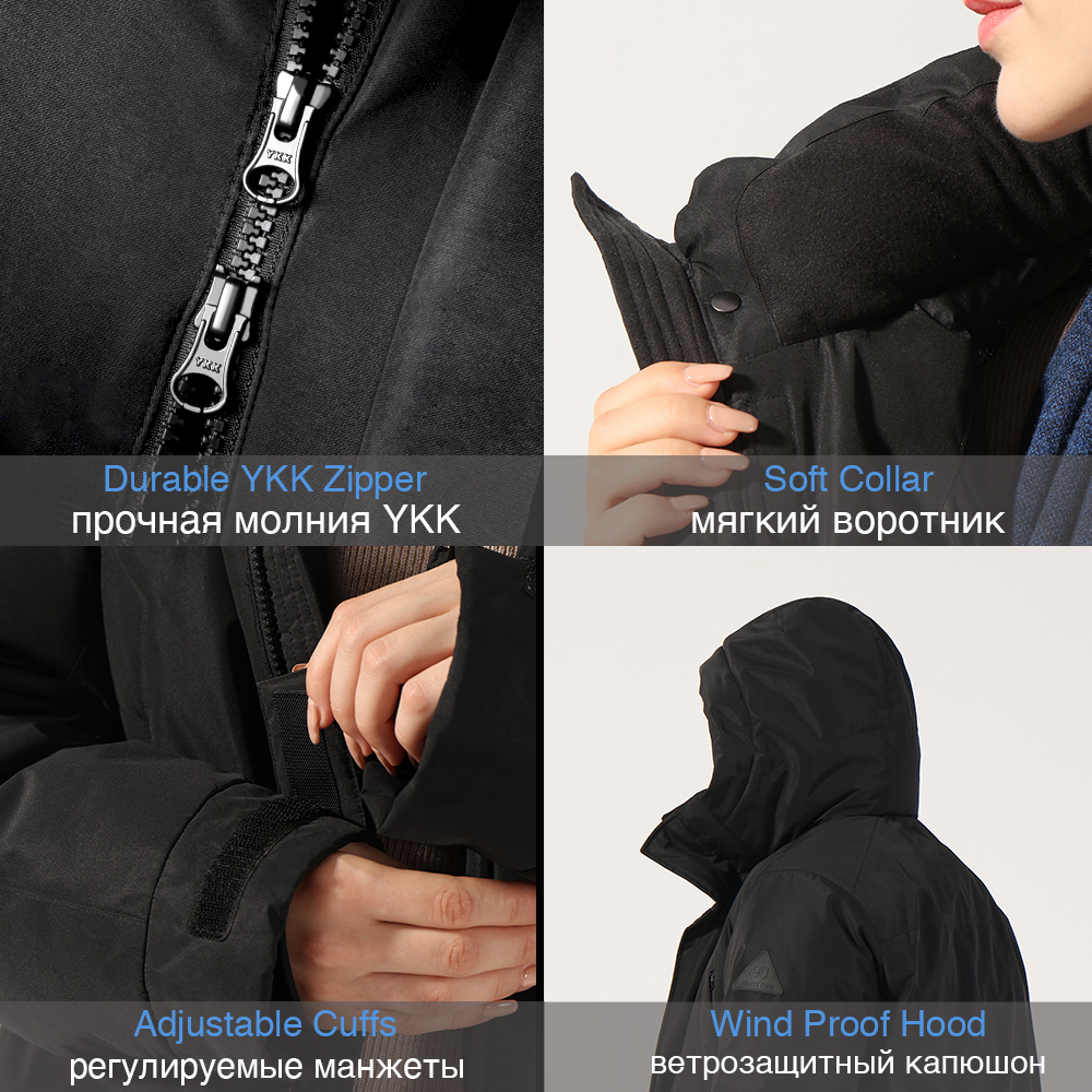 NINETYGO Smart Heated Down Parka 80% Down Jacket NEW Black Technology Power Bank IPX4 Waterproof Weatherproof 3 Heating Zones 201120