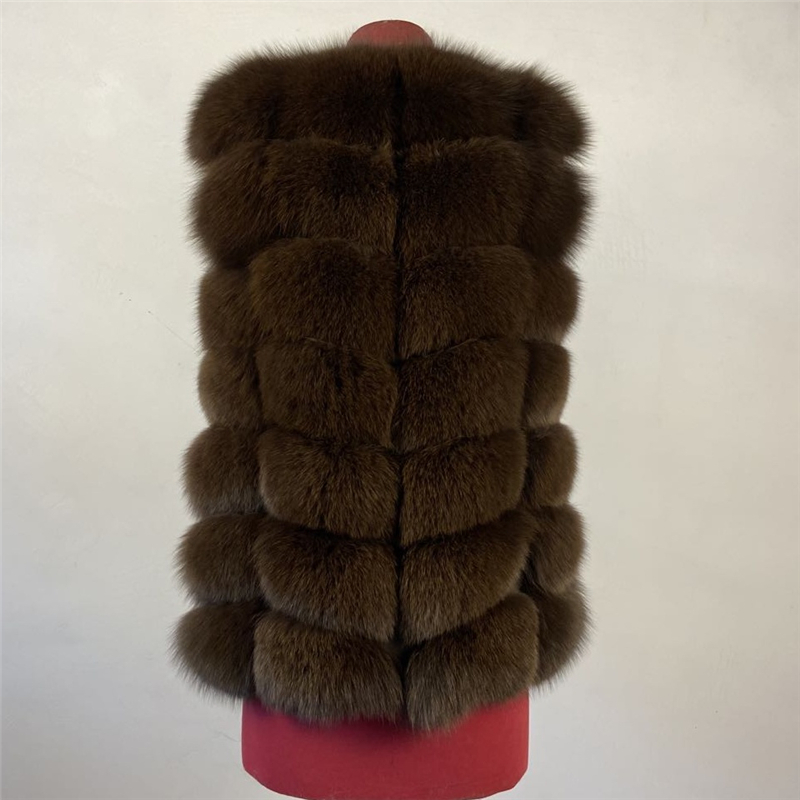 real Fox Fur Vest short jacket height woman winter warm Natural sleeveless 201103