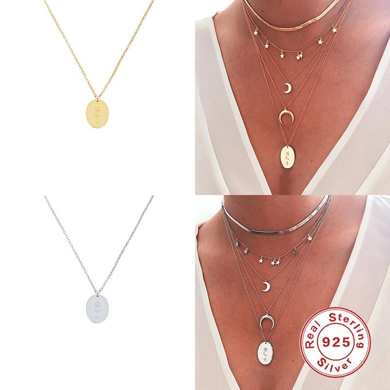 Other GS 925 Sterling Silver Necklace With Star Moon Sun Pattern Oval Plate Pendant For Women Jewelry Chain Collar Bijoux
Other GS 925 Sterling Silver Necklace With Star Moon Sun Pattern Oval Plate Pendant For Women Jewelry Chain Collar Bijoux