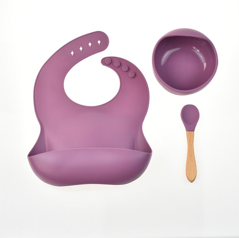 Baby Feeding Set Food Grade Silicone Bibs Baby Plate Non-silp Suction Bowl Kids Tableware Waterproof Bib Spoon with Wooden Handle 3pcs/set Z
Baby Feeding Set Food Grade Silicone Bibs Baby Plate Non-silp Suction Bowl Kids Tableware Waterproof Bib Spoon with Wooden Handle 3pcs/set Z