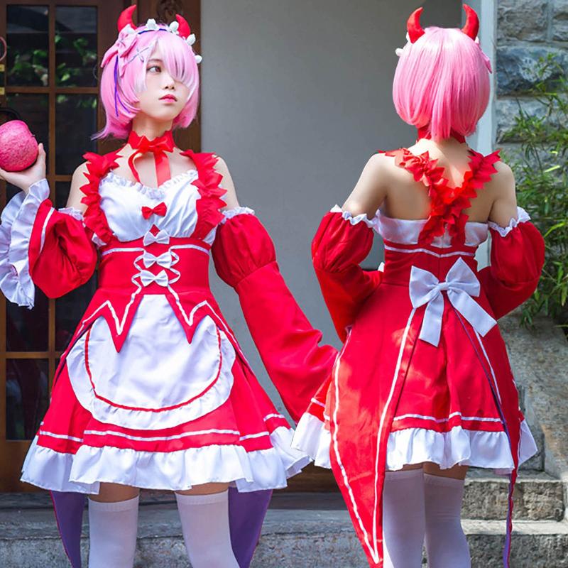 Casual Dresses Women Dress Maid Costume Cosplay Show Japanese Restaurant Lolita-Cute Work Anime Vestidos D14#