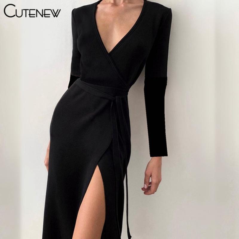 Casual Dresses Cute Elegant Solid Black Sexy Low Chest V-Neck Split Maxi Women Autumn Fashion Slim Long Sleeve Lady Clubwear, Black;gray
Casual Dresses Cute Elegant Solid Black Sexy Low Chest V-Neck Split Maxi Women Autumn Fashion Slim Long Sleeve Lady Clubwear, Black;gray