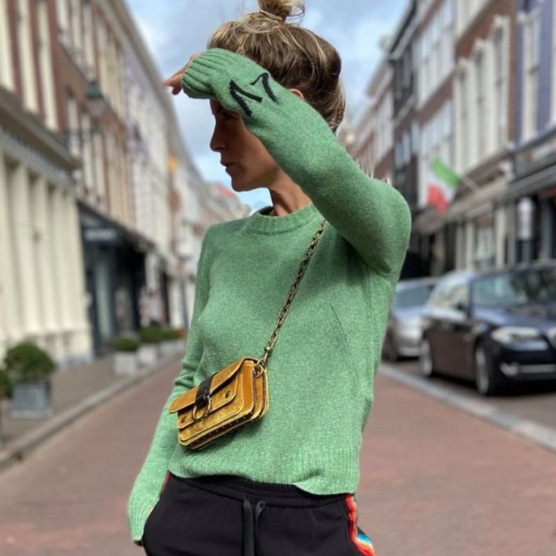 Letter Solid Cashmere Sweater Women Autumn Winter Long Sleeve Round Neck Soft Retro Pullover Casual Vintage Sweaters Tops 2020, Green
Letter Solid Cashmere Sweater Women Autumn Winter Long Sleeve Round Neck Soft Retro Pullover Casual Vintage Sweaters Tops 2020, Green