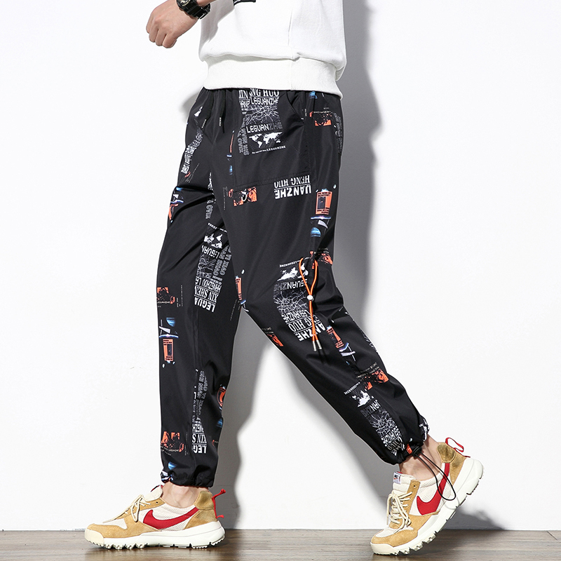 Hip hop Pants Men Loose Joggers Print Streetwear Harem Pants Clothes Ankle length Trousers 201027