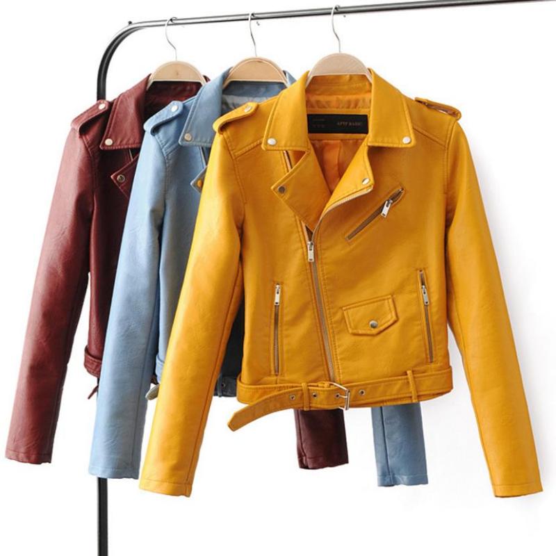Pink Blue WomenJackets Pu Leather Coats Short Design Turn Down Collar Motorcycle Outwear, Black
Pink Blue WomenJackets Pu Leather Coats Short Design Turn Down Collar Motorcycle Outwear, Black