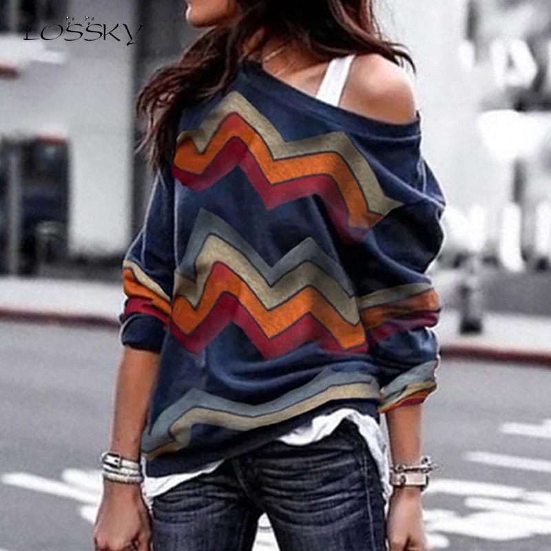 Lossky T Shirts Women Geometric Autumn Winter Long Sleeve Top Sexy One Shoulder Female Plus Size Streetwear Ladies Clothing Y200109, Royal blue
Lossky T Shirts Women Geometric Autumn Winter Long Sleeve Top Sexy One Shoulder Female Plus Size Streetwear Ladies Clothing Y200109, Royal blue
