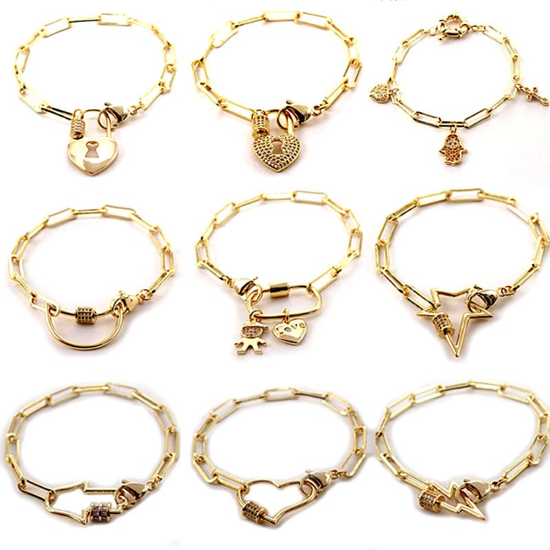 MHS.SUN Vintage Design Chunky Chain Bracelets With Charming Lock/Star/Moon Pendants Fashion Bracelets CZ Jewelry 1Pcs
MHS.SUN Vintage Design Chunky Chain Bracelets With Charming Lock/Star/Moon Pendants Fashion Bracelets CZ Jewelry 1Pcs