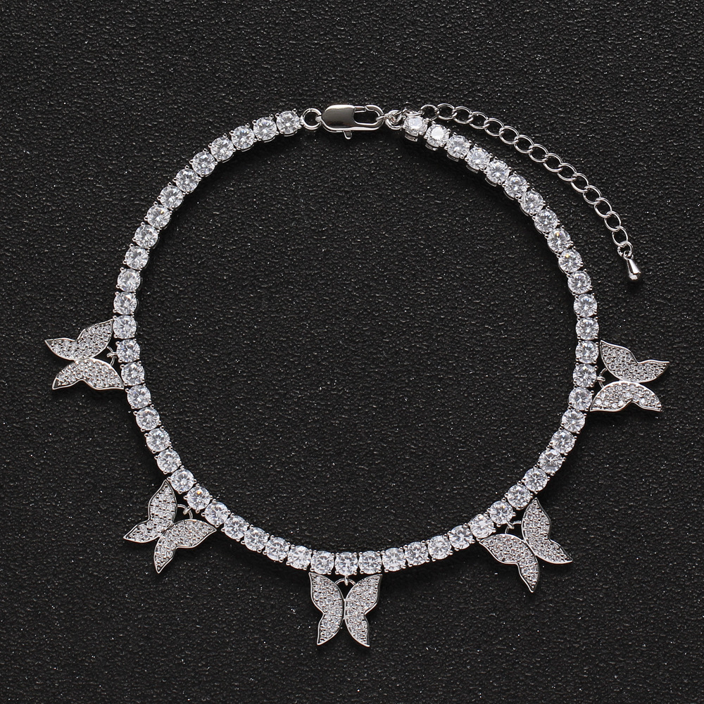 Women Iced Out Ankle Bracelets Butterfly Charm Cubic Zirconia Tennis Chain Anklet Gift for Girl Beach Hip Hop Feet Jewelry LJ201007, Red;blue
Women Iced Out Ankle Bracelets Butterfly Charm Cubic Zirconia Tennis Chain Anklet Gift for Girl Beach Hip Hop Feet Jewelry LJ201007, Red;blue