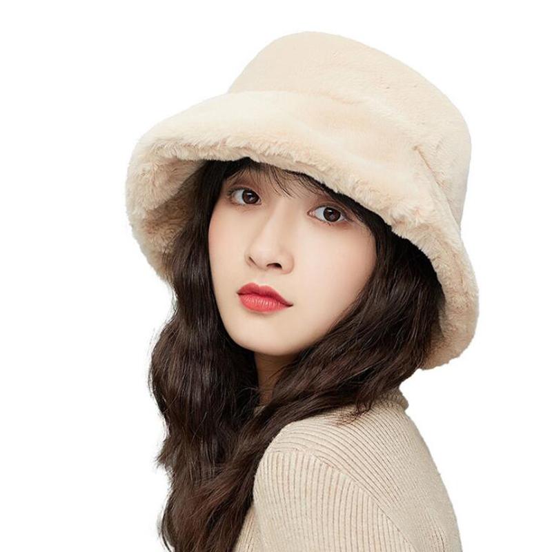 Casual Thick Fur Warm Hat Flat Top Wide Brim Hat Winter Women Bucket Fisherman Plush Basin Wide Brim, 04
Casual Thick Fur Warm Hat Flat Top Wide Brim Hat Winter Women Bucket Fisherman Plush Basin Wide Brim, 04