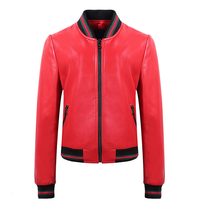 Lautaro Short red leather bomber jacket women women fashion clothing Black plus size faux leather jackets jackets for women 201030