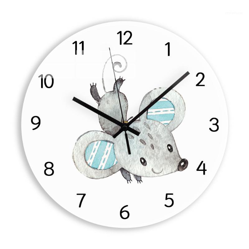 

Cute Rat Decorative Acrylic Clock for Living Room Mouse Silent Circular Digital Wall Clock Modern Design Home Decor1