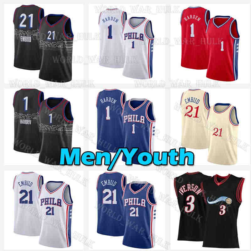 Joel Embiid Basketball Jersey 21 3 Allen Iverson 1 James Harden Julius Erving Philadelphia''76ers''Mens Youth Kids Jerseys Retro City Black White Red 2022, Men jersey
Joel Embiid Basketball Jersey 21 3 Allen Iverson 1 James Harden Julius Erving Philadelphia''76ers''Mens Youth Kids Jerseys Retro City Black White Red 2022, Men jersey