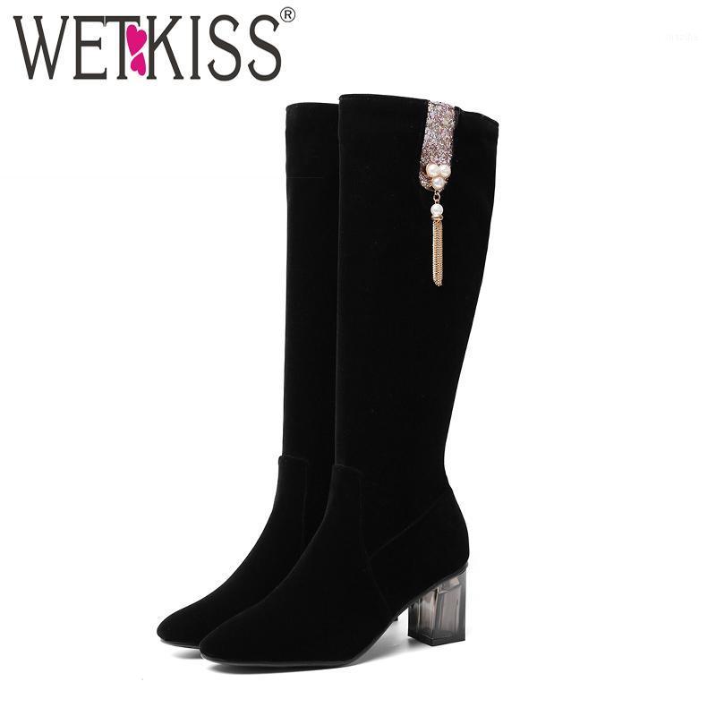 WETKISS Flock Knee High Boots Women High Heels Boot Zip Shoes Female Pearl Tassel Shoes Ladies Square Toe Plus Size 34-481, Black short plush
WETKISS Flock Knee High Boots Women High Heels Boot Zip Shoes Female Pearl Tassel Shoes Ladies Square Toe Plus Size 34-481, Black short plush
