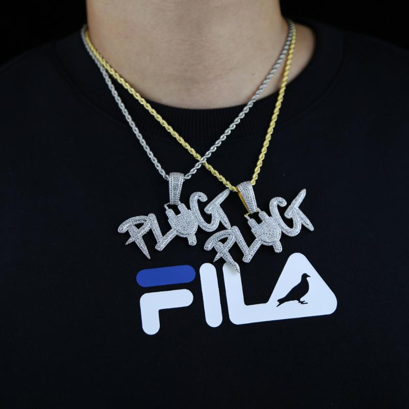 Hip Hop Letter PLUG Charm Necklace For Women Men Personality Pendant Jewelry Shiny Cubic Zircon Paved Out Rope Chain
Hip Hop Letter PLUG Charm Necklace For Women Men Personality Pendant Jewelry Shiny Cubic Zircon Paved Out Rope Chain