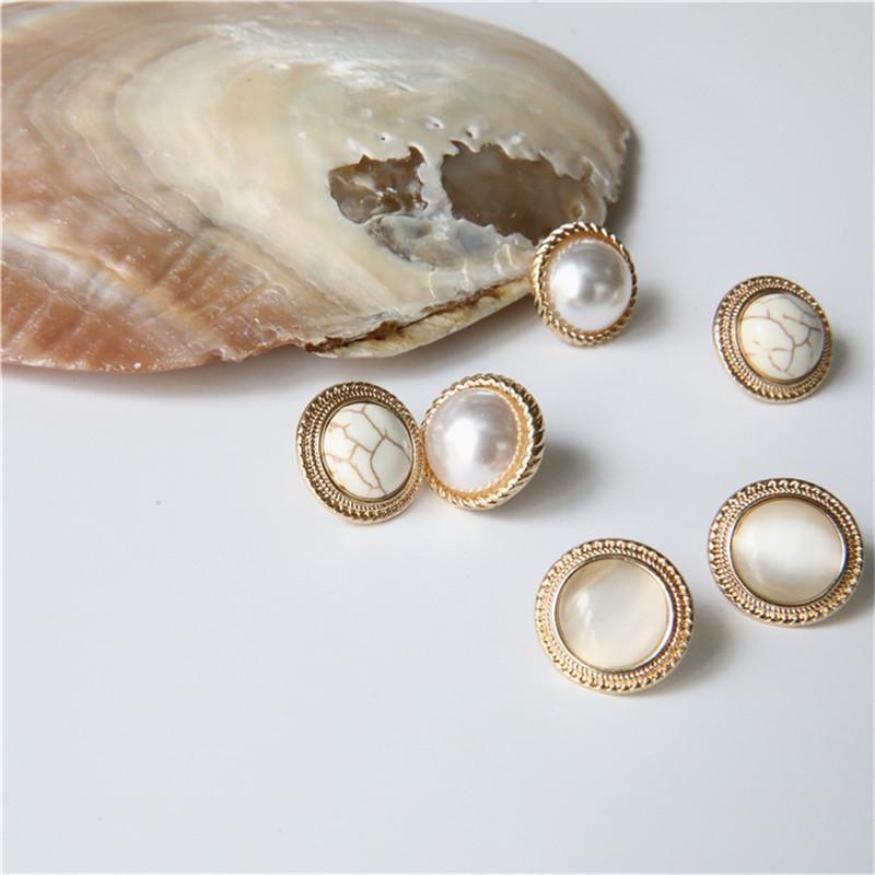 New Vintage Round Marble Opal Stone Big Stud Earrings Women Fashion Temperament Gold Ear Stud Circle Pearls Stone Jewelry
New Vintage Round Marble Opal Stone Big Stud Earrings Women Fashion Temperament Gold Ear Stud Circle Pearls Stone Jewelry