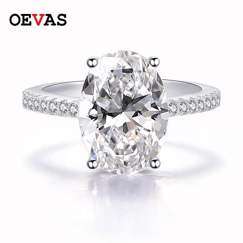 Luxury 9 Carats Created Moissanite Oval Zircon Wedding Rings For Women 100% 925 Sterling Silver Engagement Party Jewelry
Luxury 9 Carats Created Moissanite Oval Zircon Wedding Rings For Women 100% 925 Sterling Silver Engagement Party Jewelry