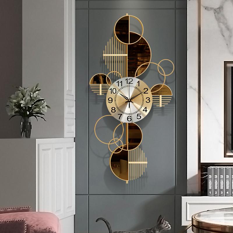 Nordic light luxury living room home decoration personalized creative ironwork wall clock