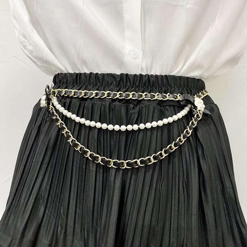 Fashion Women Metal Chain Pu Leather Belt Flower Pearl Long High Waist Cummerbunds For Dress, Black
Fashion Women Metal Chain Pu Leather Belt Flower Pearl Long High Waist Cummerbunds For Dress, Black