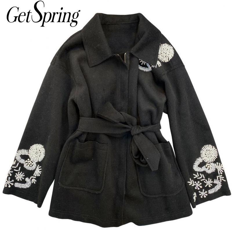Getspring Women Woolen Coats Patchwork Bandage Women Coats Jackets Winter Black White Vintage Overcoat 2020 New Fashion
Getspring Women Woolen Coats Patchwork Bandage Women Coats Jackets Winter Black White Vintage Overcoat 2020 New Fashion