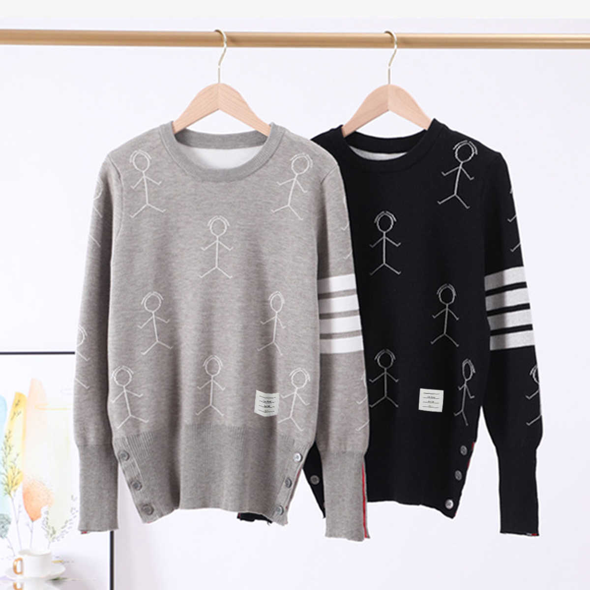 Womens Brand Tb Thom Stickman Jacquard Design Sweaters Slim Lady Fit Striped Clothes Wool Pullovers Street Fashion, Grey
Womens Brand Tb Thom Stickman Jacquard Design Sweaters Slim Lady Fit Striped Clothes Wool Pullovers Street Fashion, Grey