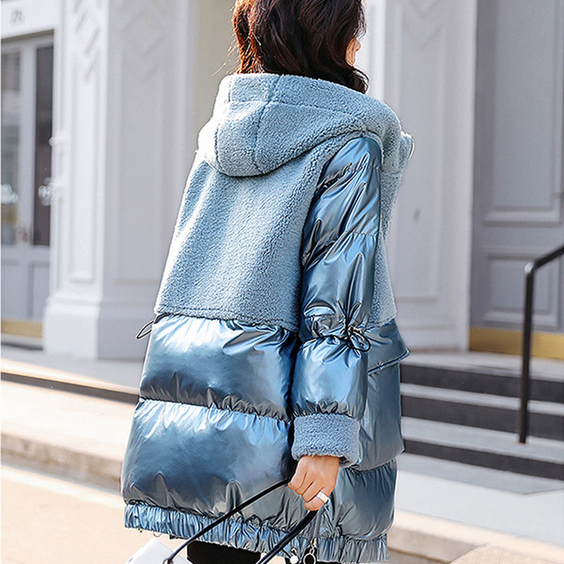 New Winter Coat Women Oversize Fashion Winter Down Jacket Plus Size Woman Coats Windproof Wool Hooded Thicken Warm Jackets 201217