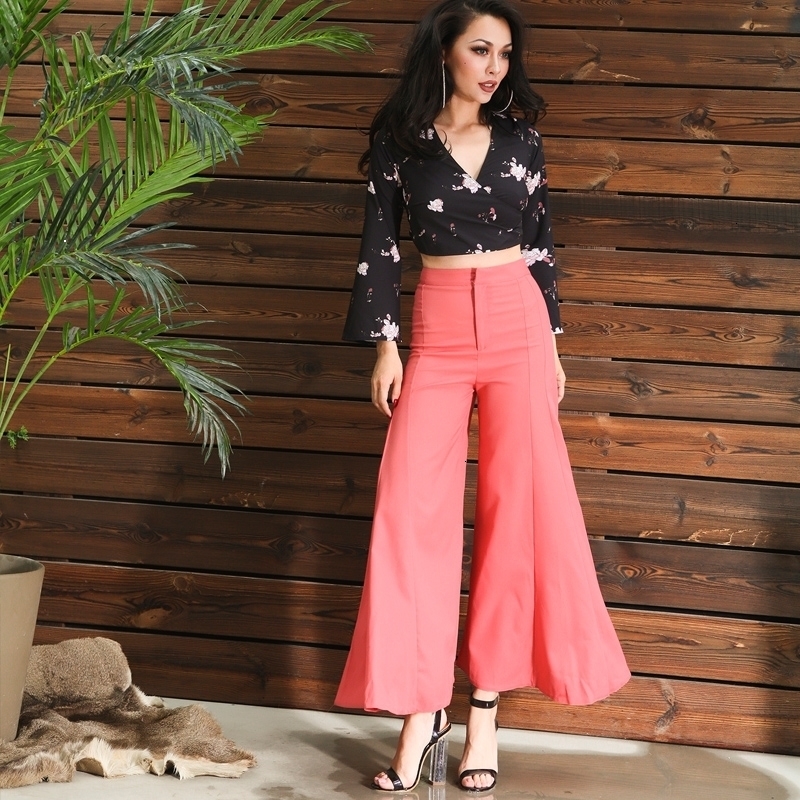 New Essential Elegant Autumn Rise Wide Legs Women's Pants Full Length Hip Magro High Street Color Fresh MDCA, Pink.
New Essential Elegant Autumn Rise Wide Legs Women's Pants Full Length Hip Magro High Street Color Fresh MDCA, Pink.
