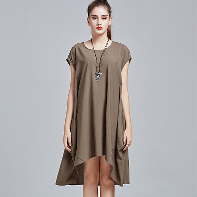 Large Size Loose of Dress 2020 Summer Bat Hem Irregular Solid Color Dressed Short Trend 8ewy OXKU, Khaki.
Large Size Loose of Dress 2020 Summer Bat Hem Irregular Solid Color Dressed Short Trend 8ewy OXKU, Khaki.