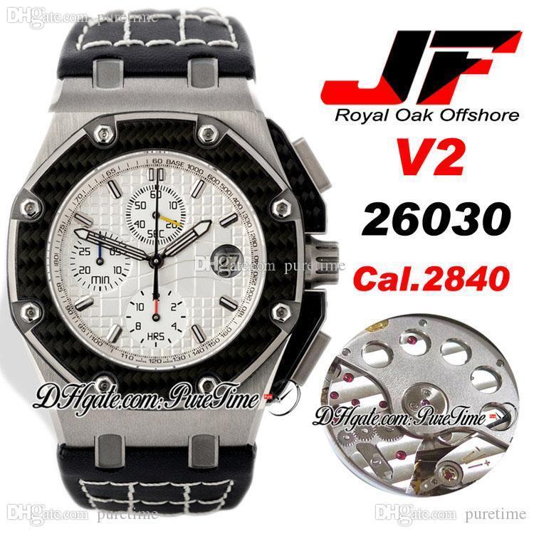 JF V2 Juan Pablo Montoya 26030 Carbon Fiber Bezel Steel Cal.2840 A2840 Automatic Chronograph Mens Watch White Texture Dial Leather Puretime, Original box
JF V2 Juan Pablo Montoya 26030 Carbon Fiber Bezel Steel Cal.2840 A2840 Automatic Chronograph Mens Watch White Texture Dial Leather Puretime, Original box