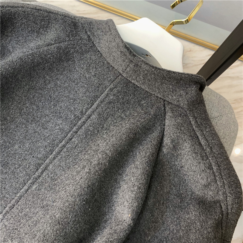 Women Trench Autumn /Winter Classic Woolen Coat Nordic Double Breasted Gray Wool & Blends Long Womens Long Coat 201216