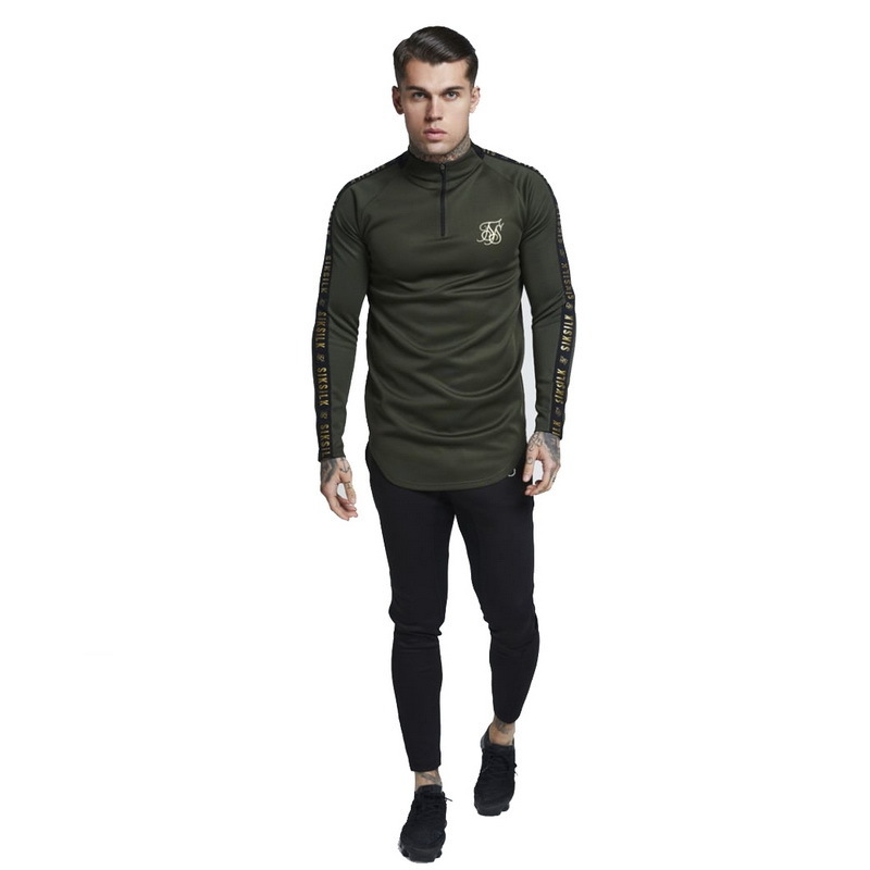 Autumn Fashion Highelasticity Sik Silk Tshirt Men long Sleeve Fitness T shirt Mens solid gyms Bodybuilding Tshirt 201116