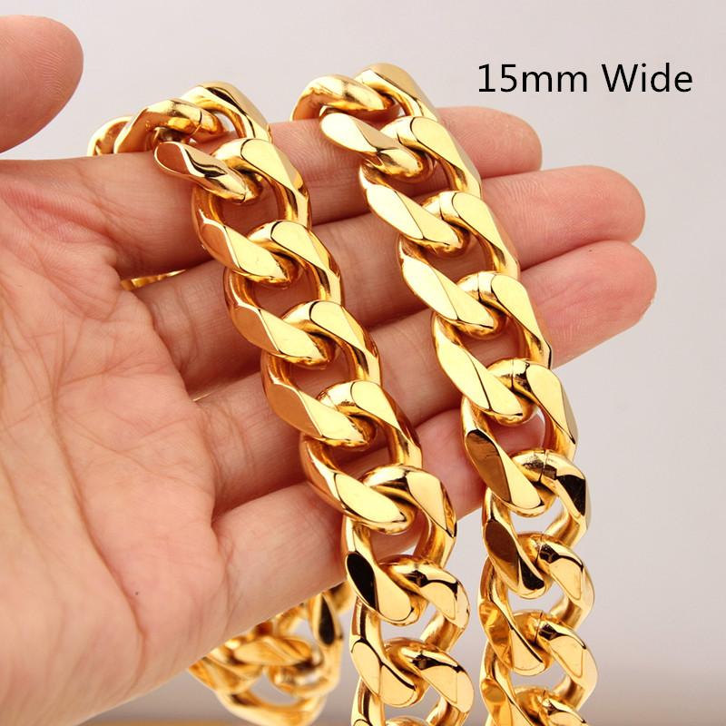 15mm Wide Hot Selling Curb Cuban Link Chain Necklace & Bracelet Jewelry For Men Boys 316L Stainless Steel Jewelry Christmas Gift
15mm Wide Hot Selling Curb Cuban Link Chain Necklace & Bracelet Jewelry For Men Boys 316L Stainless Steel Jewelry Christmas Gift