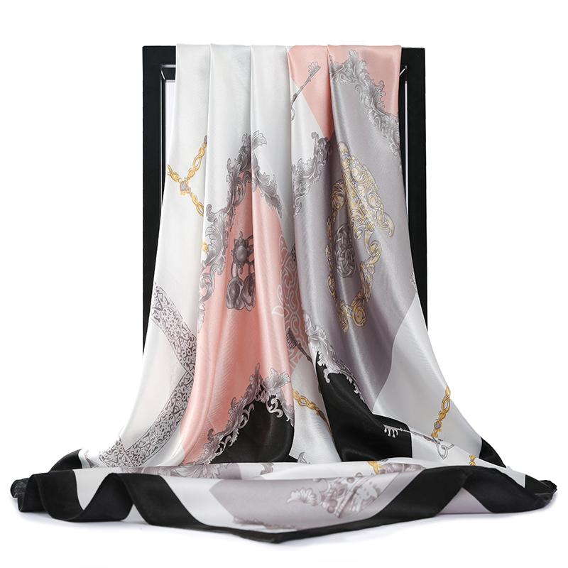2021 Winter Silk Satin Hair Scarf For Women Fashion Print Kercheif Hijab Scarfs Female 90cm Square Shawls and Wraps Neck Scarves
2021 Winter Silk Satin Hair Scarf For Women Fashion Print Kercheif Hijab Scarfs Female 90cm Square Shawls and Wraps Neck Scarves