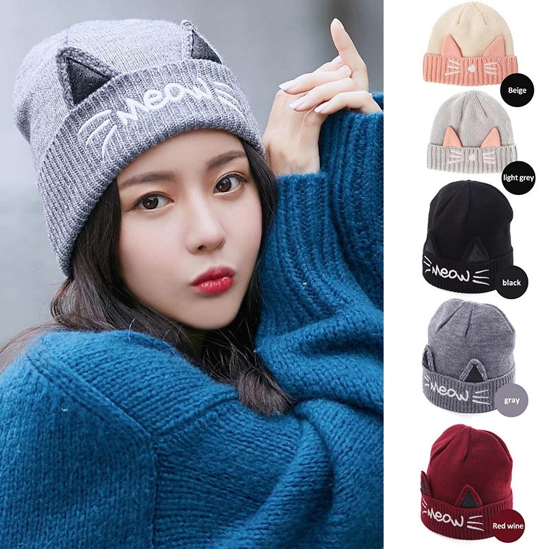 Wool Knitting Beanie Hat For Women Winter Warm Knitted Hats Cat Ears Fashion Luminous Plus Velvet Soft Female Baggy Casual Cap, Black 
Wool Knitting Beanie Hat For Women Winter Warm Knitted Hats Cat Ears Fashion Luminous Plus Velvet Soft Female Baggy Casual Cap, Black