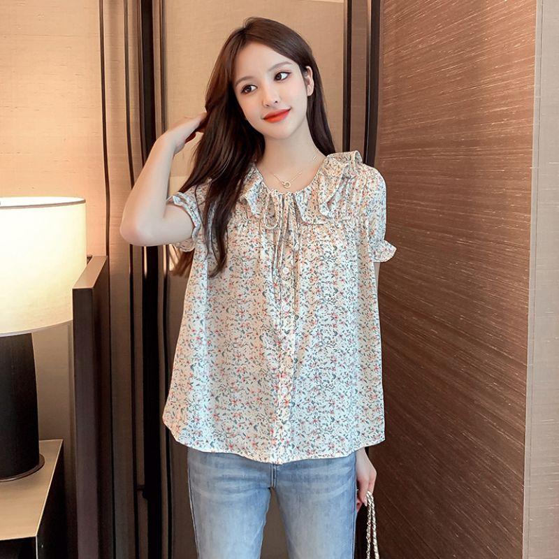 Women Summer Casual Floral Clothing O-Neck Short Sleeve Floral Shirt Chiffon Shirts Tops, As picture
Women Summer Casual Floral Clothing O-Neck Short Sleeve Floral Shirt Chiffon Shirts Tops, As picture