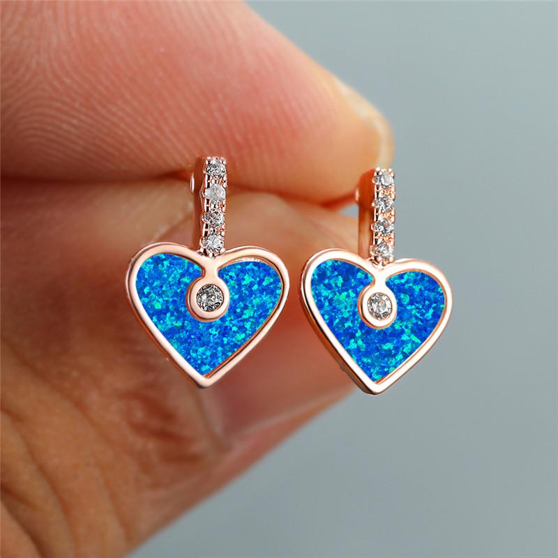 Vintage Female Heart Blue Opal Earrings Rose Gold Silver Color Wedding Earrings Cute Round Crystal Small Stud For Women
Vintage Female Heart Blue Opal Earrings Rose Gold Silver Color Wedding Earrings Cute Round Crystal Small Stud For Women