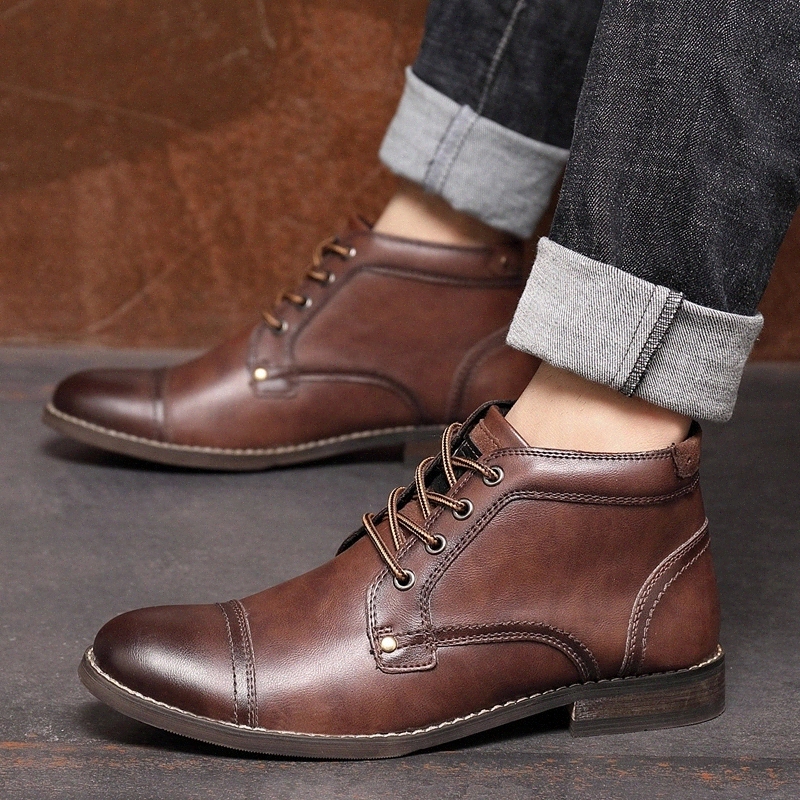 Boots Men High Top Men Casual Shoes lace up Brand Fashion Motorcycle Boots Leather Men handsome comfortable Retro leather boots #JZ0H
Boots Men High Top Men Casual Shoes lace up Brand Fashion Motorcycle Boots Leather Men handsome comfortable Retro leather boots #JZ0H