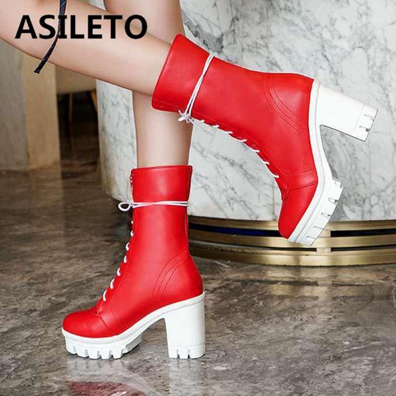 ASILETO Women Boots Autumn Winter Motorcycle Ankle Boots Platform Ladies square high heels Shoes cross tied Gothic boot botas1, Black velvet inside
ASILETO Women Boots Autumn Winter Motorcycle Ankle Boots Platform Ladies square high heels Shoes cross tied Gothic boot botas1, Black velvet inside