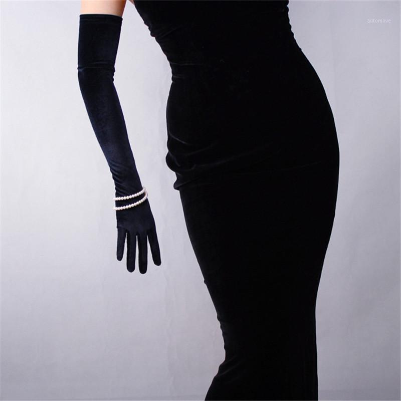 60cm Black Velour Gloves Extra Long Over Elbow Vestido de noche High Elastic Black Velvet Female Touch Screen WSR081
60cm Black Velour Gloves Extra Long Over Elbow Vestido de noche High Elastic Black Velvet Female Touch Screen WSR081