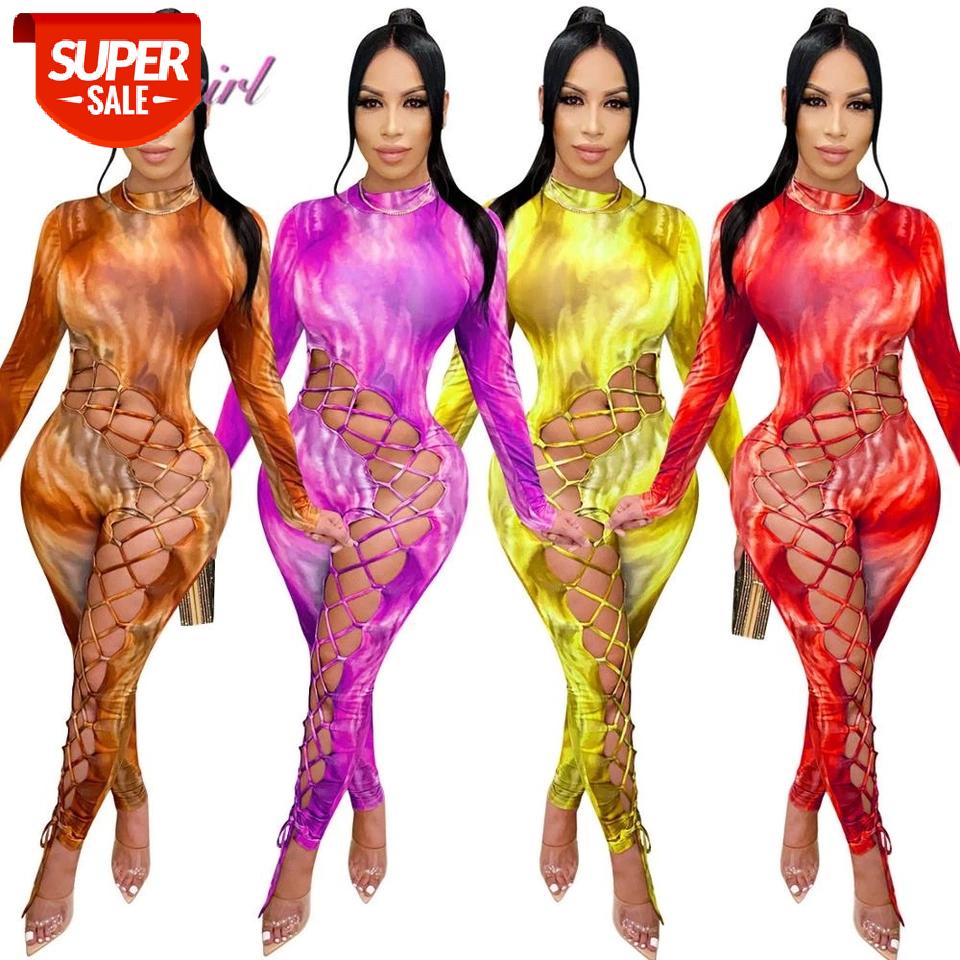 Women Tie Dye print Lace Up Hollow Out Bodycon Long Sleeve Jumpsuit Sexy Club Night Party Rompees streetwear outfit overalls #3J3k, Black;white
Women Tie Dye print Lace Up Hollow Out Bodycon Long Sleeve Jumpsuit Sexy Club Night Party Rompees streetwear outfit overalls #3J3k, Black;white
