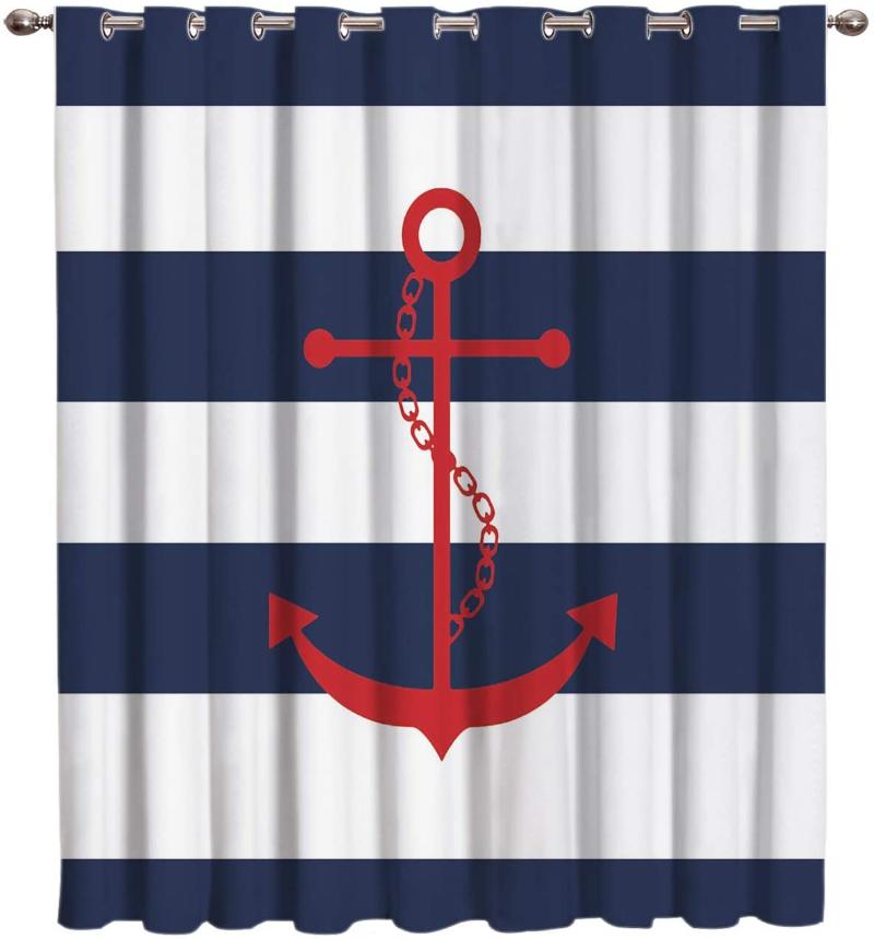 Red Anchor Navy Blue Stripes Window Curtains Kitchen Items Drapes Curtains for Living Room Home Decor for Bedroom, As pic
Red Anchor Navy Blue Stripes Window Curtains Kitchen Items Drapes Curtains for Living Room Home Decor for Bedroom, As pic