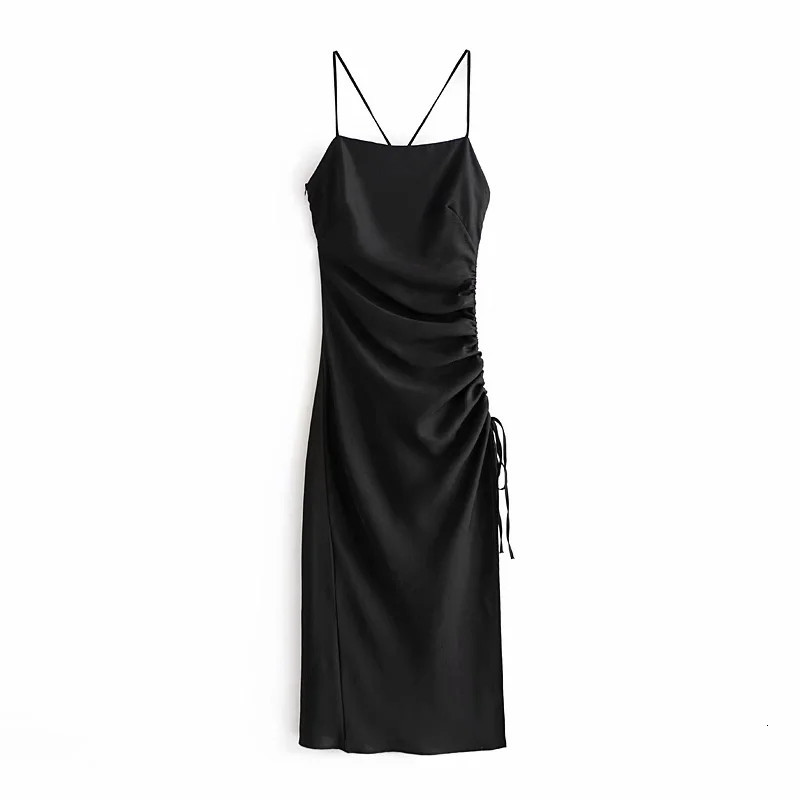 2021 New Women Vintage Thin Straps Midi Dresses Fashion Backless Tied Belt Adjustable Pleats Hem Side Vent Mujer Dress En4a, Black
2021 New Women Vintage Thin Straps Midi Dresses Fashion Backless Tied Belt Adjustable Pleats Hem Side Vent Mujer Dress En4a, Black