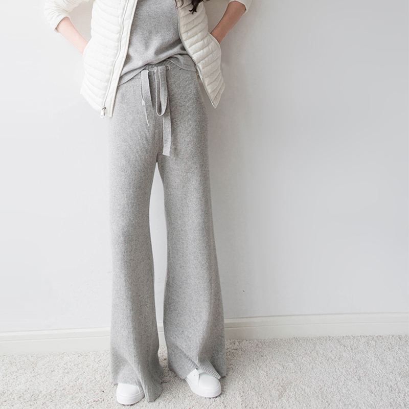 new cashmere women's trousers casual loose wild wool autumn and winter knitted warm pants women 201109