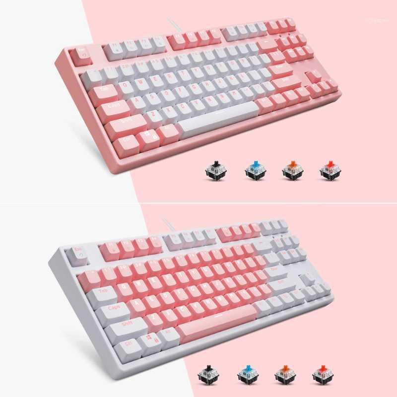 Girl's Pink Gaming Keyboard Mechanical Switch Red Blue Black Axis USB Wired Mechanical Keyboard 87Keys for Notebook 108 Keys PC1
Girl's Pink Gaming Keyboard Mechanical Switch Red Blue Black Axis USB Wired Mechanical Keyboard 87Keys for Notebook 108 Keys PC1