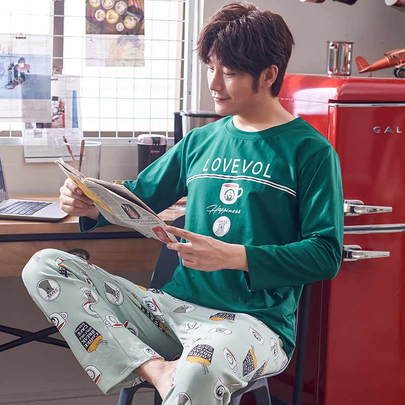 Spring Autumn Couple Pajamas 100 Cotton Men's Pajama Set Longsleeve Casual Men Pyjamas Plus Size LXXXL Pijamas Sleepwear 201111