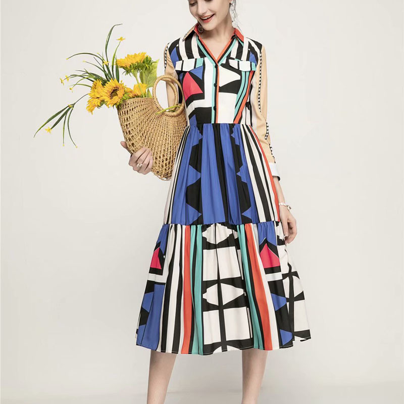 New Spring Style with Vintage Cleavage Impression Single Long Sleeve Breasted Mid Length Shirt Dress High Quality Women' Clothes Taul, Multiple
New Spring Style with Vintage Cleavage Impression Single Long Sleeve Breasted Mid Length Shirt Dress High Quality Women' Clothes Taul, Multiple