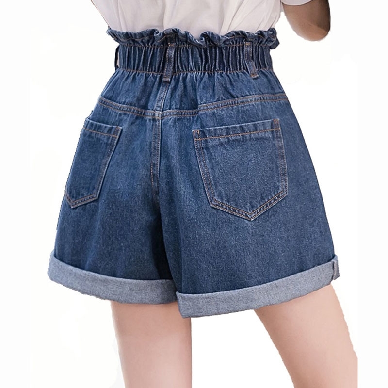 Women's Elastic High Waist Denim Shorts New Fashion Female Plus Size Blue Crimping Casual Loose Jeans Y200512
Women's Elastic High Waist Denim Shorts New Fashion Female Plus Size Blue Crimping Casual Loose Jeans Y200512