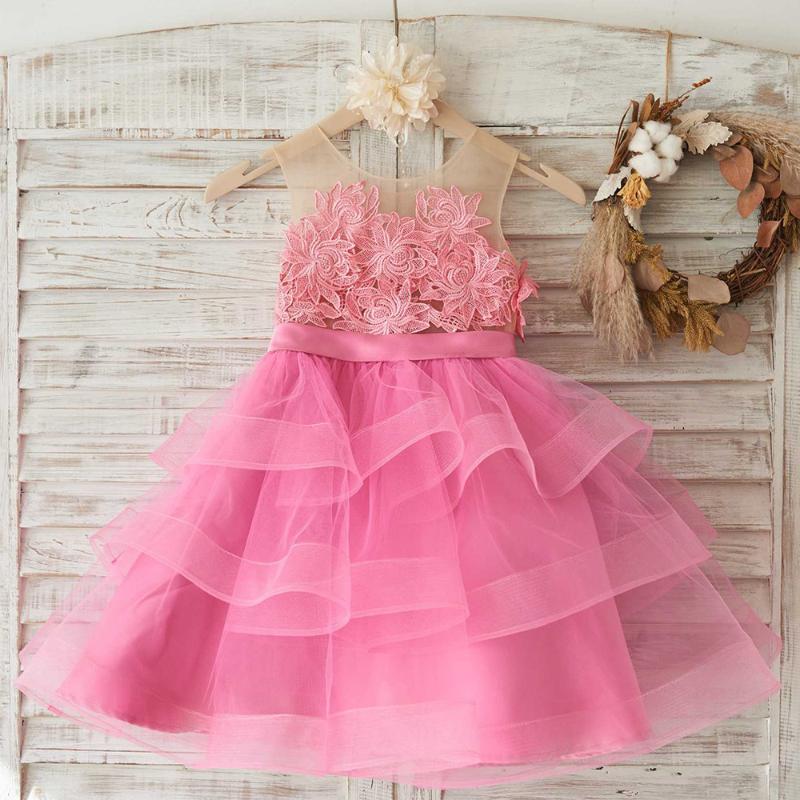 Girl's Dresses Pink Flower Girl Dress For Wedding Cute 3D Flowers Princess Party Luxury Ball Gown Formal Pageant, Red;yellow
Girl's Dresses Pink Flower Girl Dress For Wedding Cute 3D Flowers Princess Party Luxury Ball Gown Formal Pageant, Red;yellow