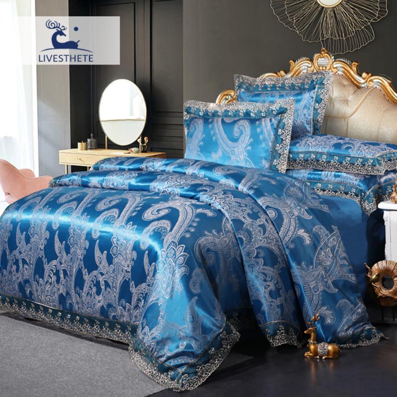 Liv-Esthete Jacquard Luxury Home Decor Lace Duvet Cover Blue 100% Cotton Flat Sheet Bed Fitted Sheet Mattress Cover Elastic Band, 001
Liv-Esthete Jacquard Luxury Home Decor Lace Duvet Cover Blue 100% Cotton Flat Sheet Bed Fitted Sheet Mattress Cover Elastic Band, 001