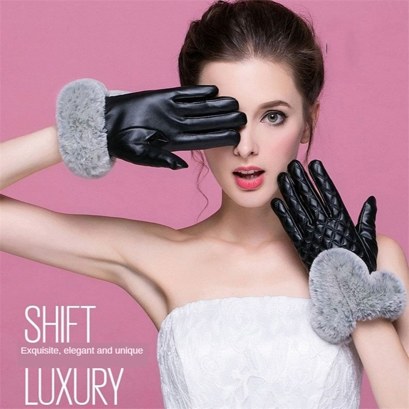 Women's leather jacket hot stuff thick touch screen gloves, outdoor bike waterproof driving cotton black gloves
Women's leather jacket hot stuff thick touch screen gloves, outdoor bike waterproof driving cotton black gloves